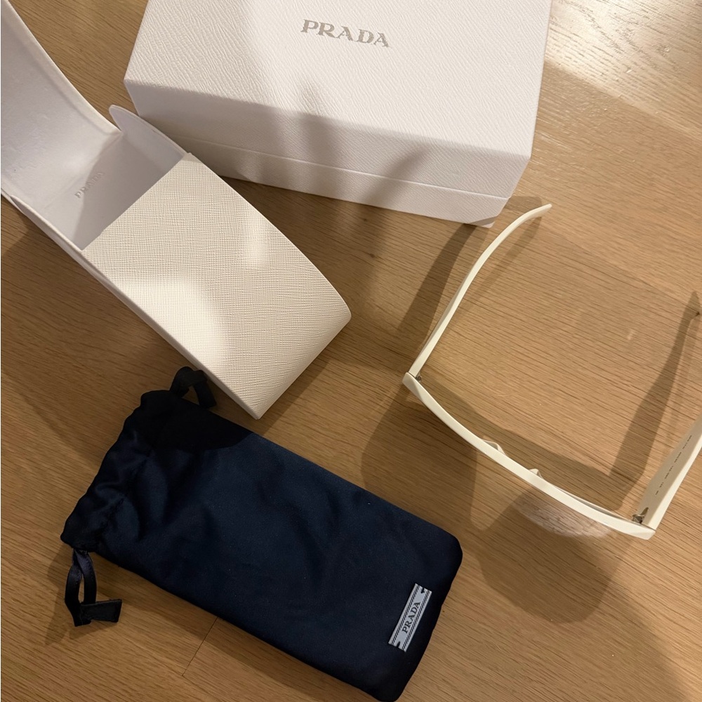 Prada Cream Rectangular Sunglasses - image 6